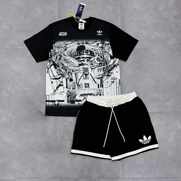 Bộ Quần Áo Cộc Tay Nam Adidas Star Wars X Nanzuka Graphic Short Erkek Màu Đen Size S