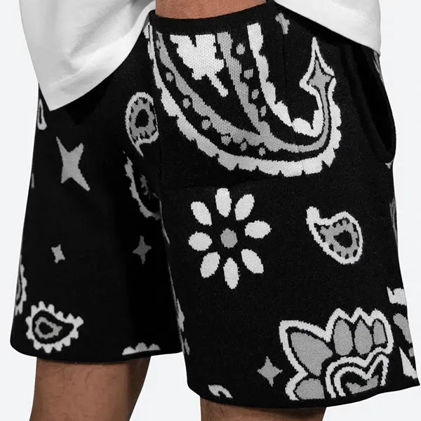 Bộ Quần Áo Cộc Tay Nam Nike Jordan X MNML Flight MVP Rings Men's Paisley Knit Short Màu Trắng Đen Size S (Form Âu)