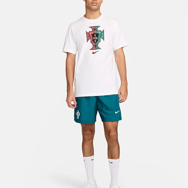 Bộ Quần Áo Cộc Tay Nam Nike Portugal Men's Soccer Tshirt Màu Trắng Xanh Size S (Form Âu)