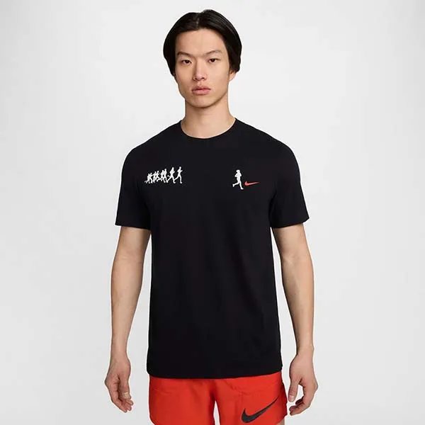 Bộ Quần Áo Cộc Tay Nam Nike Running FN4001-010 / FV8392-010 Màu Đen Size S