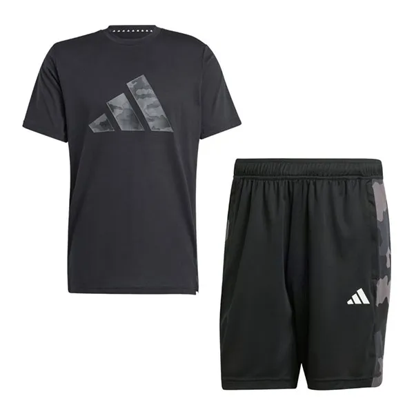 Bộ Quần Áo Nam Adidas Train Essentials Camouflage IS6151/IS6148 Màu Đen Size S (Form Âu)