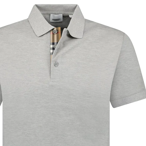 Áo Polo Nam Burberry Hartford Check Placket Polo Grey Màu Xám Size S - Thời trang - Vua Hàng Hiệu