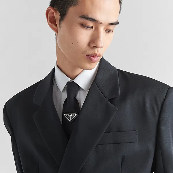 Cà Vạt Nam Prada Re-Nylon Gabardine Tie UCR77_1WQ8_F0002_S_202 Màu Đen N-QL - Thời trang - Vua Hàng Hiệu