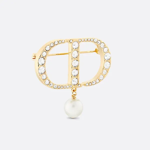Cài Áo Nữ Dior Petit CD Brooch Màu Vàng Gold