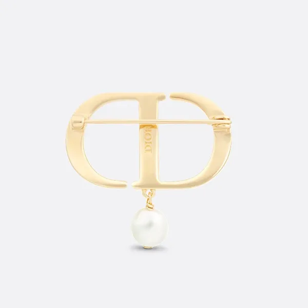 Cài Áo Nữ Dior Petit CD Brooch Màu Vàng Gold