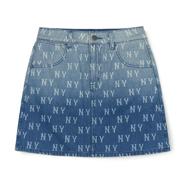Chân Váy Nữ MLB Classic Monogram Gradient Print Denim Skirt 3FDSM0253-50INS Màu Xanh Navy
