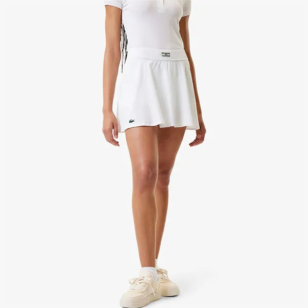 Chân Váy Nữ Lacoste Tennis Skirt With Pleat At The Back And Contrasting Shorts JF1035 51 PI2 Màu Trắng Size 38