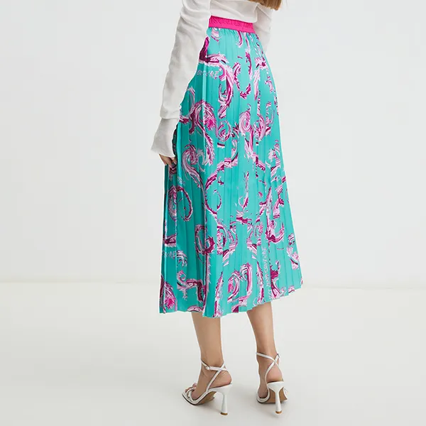 Chân Váy Nữ Versace Jeans Couture Print Chromo Couture 77HAE8A5 NS462 QY3 Màu Xanh Size 38