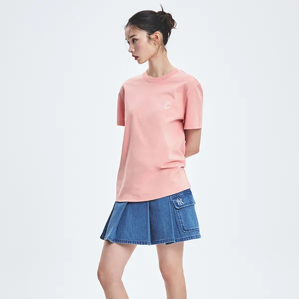 Chân Váy Xếp Ly Nữ MLB Basic Pleated Cargo Denim Skirt New York Yankees 3FDSB0153-50INS Màu Xanh Navy