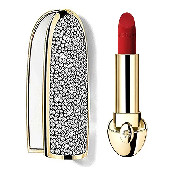 Combo Vỏ Son + Son Guerlain Rouge G Velvet The Lipstick Shade 980 Le Rouge Fabuleux Màu Đỏ Thẫm