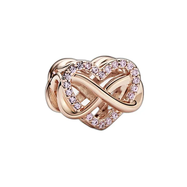 Combo Vòng Đeo Tay Pandora Toggle 582309C00 Màu Bạc Size 17 + Hạt Vòng Charm Pandora Heart 782246C01 Màu Vàng Hồng