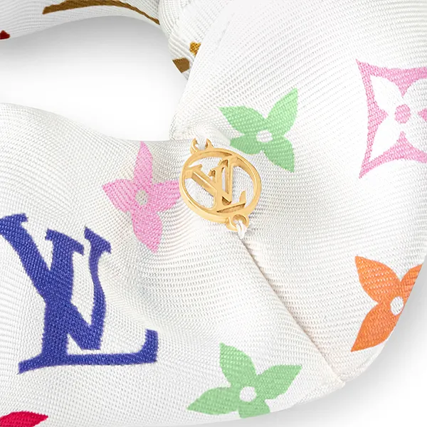 Dây Buộc Tóc Louis Vuitton LV x TM Monogram Multicolor Chouchou M96071 Màu Trắng