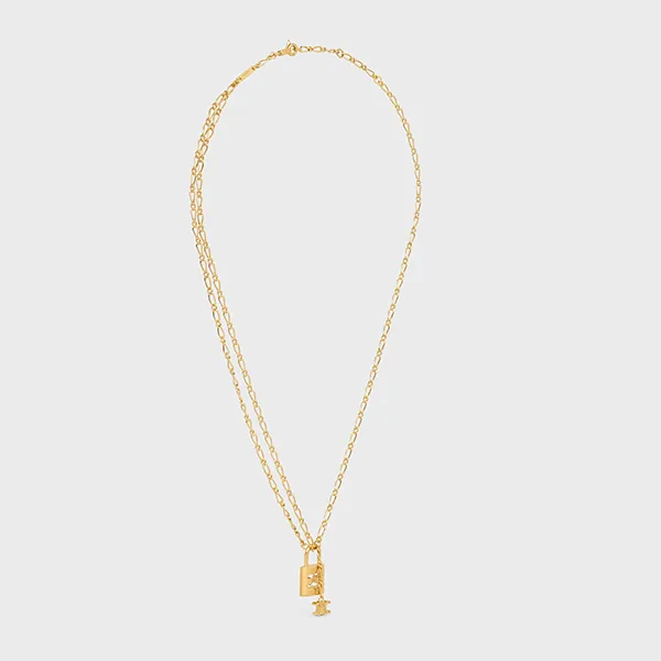 Dây Chuyền Nữ Celine Triomphe Lock Necklace In Brass With Gold Finish 461HH6BRA.35OR Màu Vàng - Trang sức - Vua Hàng Hiệu
