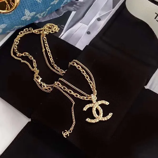 Dây Chuyền Nữ Chanel CC Multi Strand Chain Necklace Màu Vàng - Trang sức - Vua Hàng Hiệu