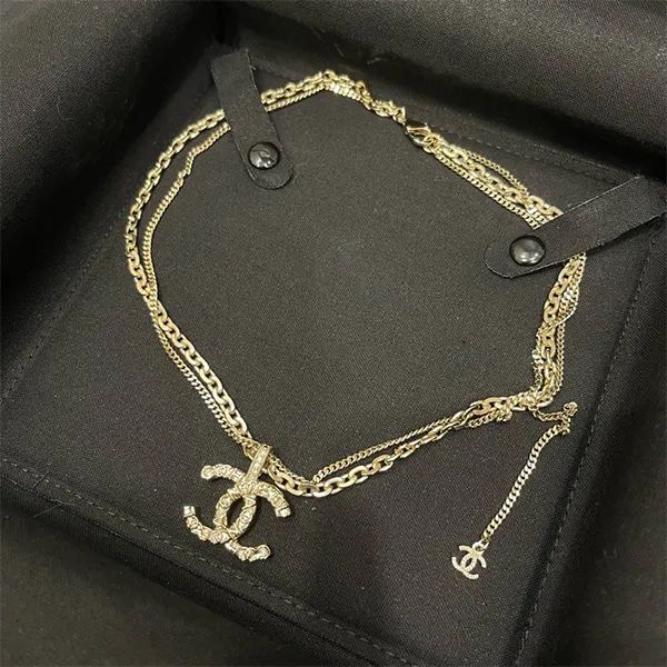 Dây Chuyền Nữ Chanel CC Multi Strand Chain Necklace Màu Vàng - Trang sức - Vua Hàng Hiệu