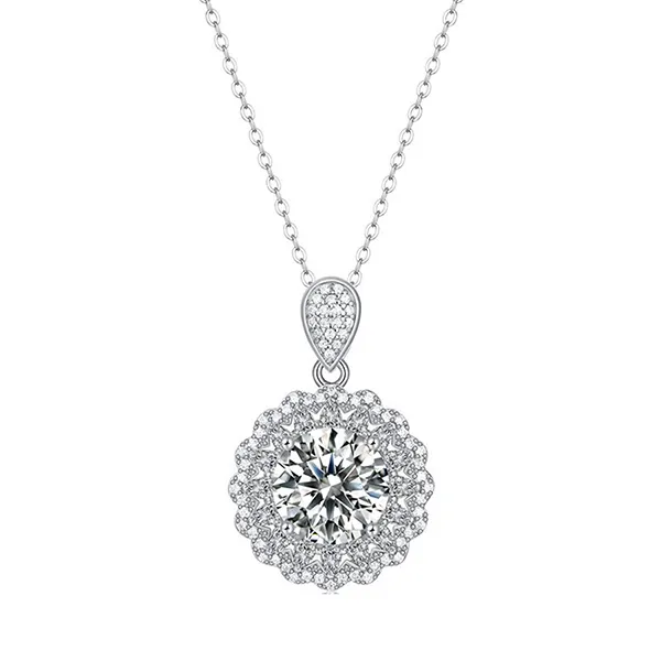 Dây Chuyền Nữ Lili Jewelry Đính Kim Cương Moissanite 5 Carat Godiva LILI_258457 Màu Bạc - Trang sức - Vua Hàng Hiệu
