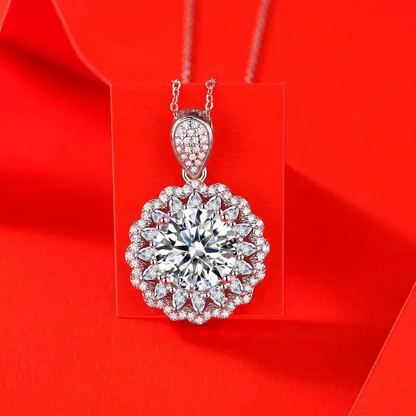 Dây Chuyền Nữ Lili Jewelry Đính Kim Cương Moissanite 5 Carat Godiva LILI_258457 Màu Bạc - Trang sức - Vua Hàng Hiệu