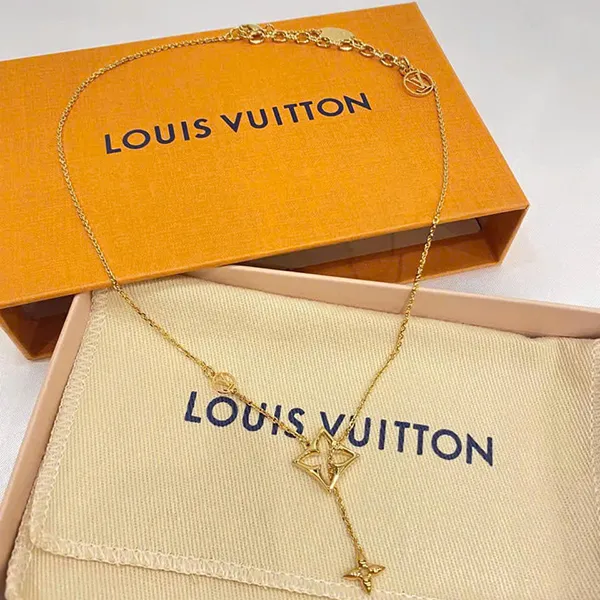 Dây Chuyền Nữ Louis Vuitton LV Flowergram Necklace M01234 Màu Vàng
