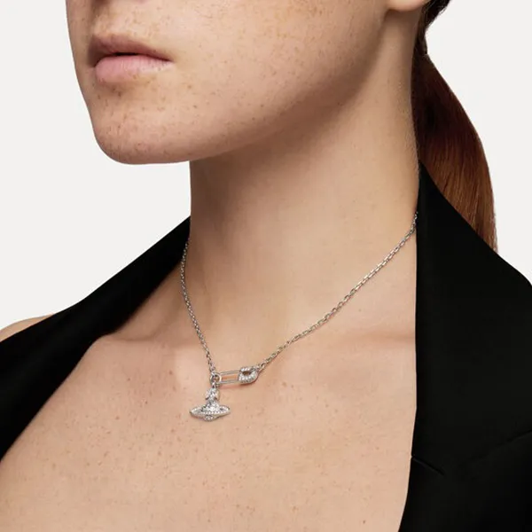 Dây Chuyền Nữ Vivienne Westwood Lucrece Pendant Necklace Silver Màu Bạc - Trang sức - Vua Hàng Hiệu