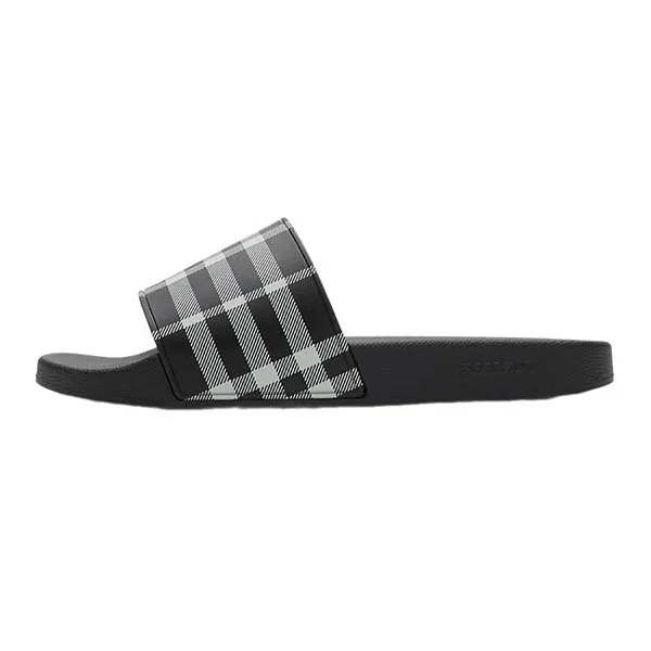 Dép Nam Burberry Check Slides 81075141 Màu Đen Size 40