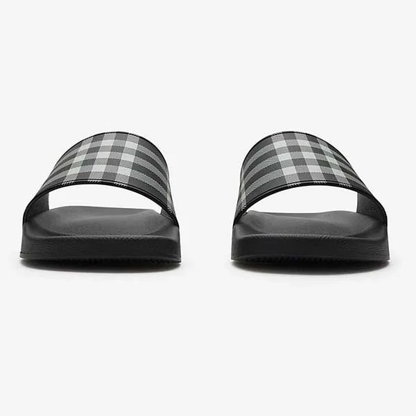 Dép Nam Burberry Check Slides 81075141 Màu Đen Size 40