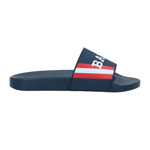 Dép Nam Bally Striped Logo Pool Slides Sandals Màu Xanh Navy Size 41 - Dép - Vua Hàng Hiệu
