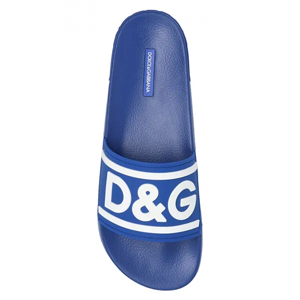 Dép Nam Dolce & Gabbana D&G Ciabatta Slides With Logo CS1991 AQ858-89623 Màu Xanh Blue Size 39 - Dép - Vua Hàng Hiệu