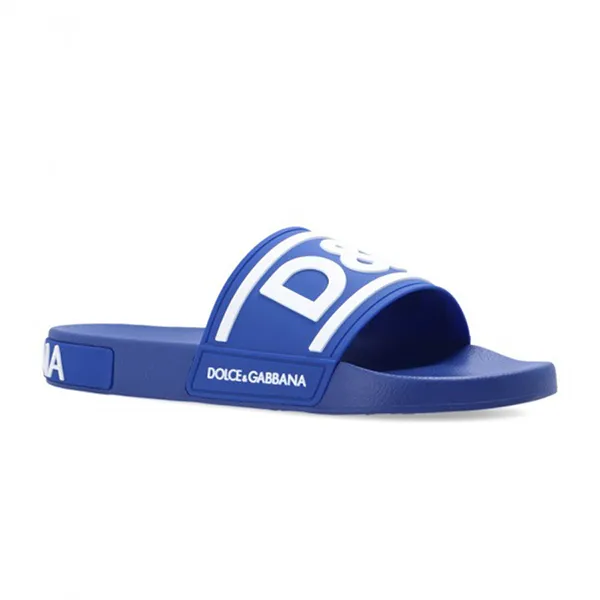 Dép Nam Dolce & Gabbana D&G Ciabatta Slides With Logo CS1991 AQ858-89623 Màu Xanh Blue Size 39 - Dép - Vua Hàng Hiệu