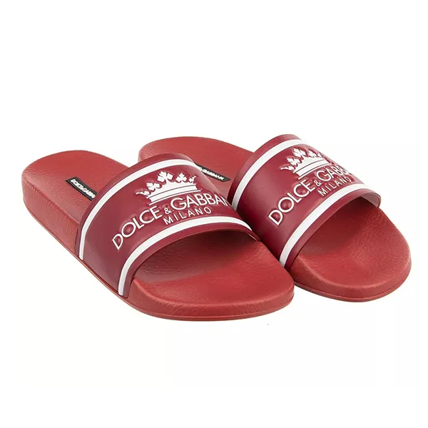 Dép Nam Dolce & Gabbana D&G Crown Logo Sandals Màu Đỏ Size 40