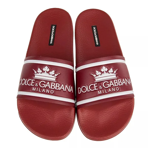 Dép Nam Dolce & Gabbana D&G Crown Logo Sandals Màu Đỏ Size 40