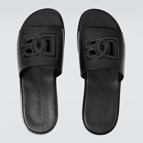Dép Nam Dolce & Gabbana D&G Slides With DG Logo A80272 Màu Đen Size 41