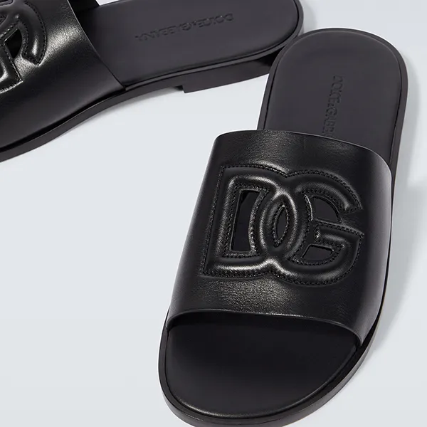 Dép Nam Dolce & Gabbana D&G Slides With DG Logo A80272 Màu Đen Size 41