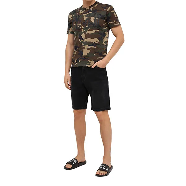 Dép Nam Dsquared2 Icon Logo Rubber Slide FFM0016 17200001 Màu Đen Size 41