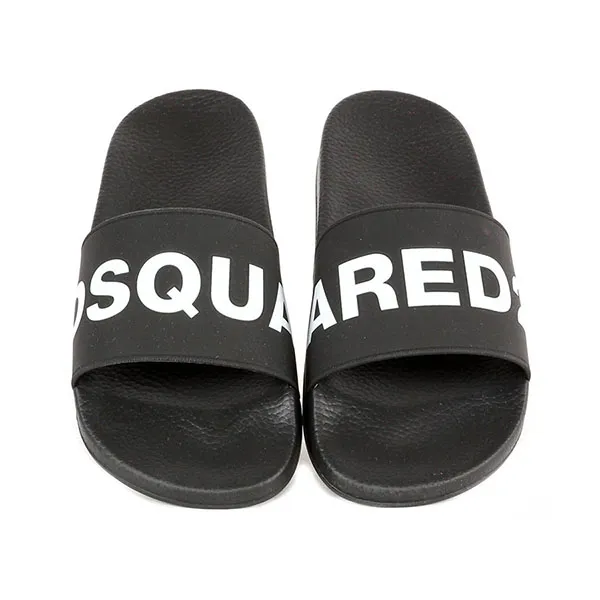 Dép Nam Dsquared2 Logo Rubber Slide FFM0101 17200001 Màu Đen Size 40 - Dép - Vua Hàng Hiệu