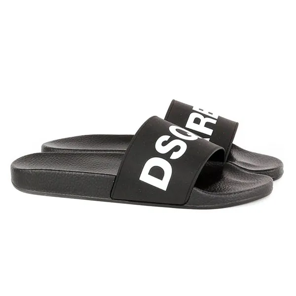 Dép Nam Dsquared2 Logo Rubber Slide FFM0101 17200001 Màu Đen Size 40 - Dép - Vua Hàng Hiệu