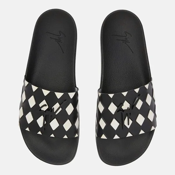 Dép Nam Giuseppe Zanotti Caro Slides RM20071K15 Màu Đen Trắng Size 40