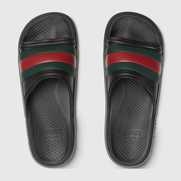 Dép Nam Gucci Men's Web Slide Sandal 780286 J8700 1025 Màu Đen Size 6