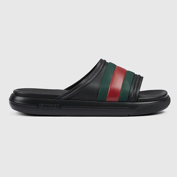 Dép Nam Gucci Men's Web Slide Sandal 780286 J8700 1025 Màu Đen Size 6