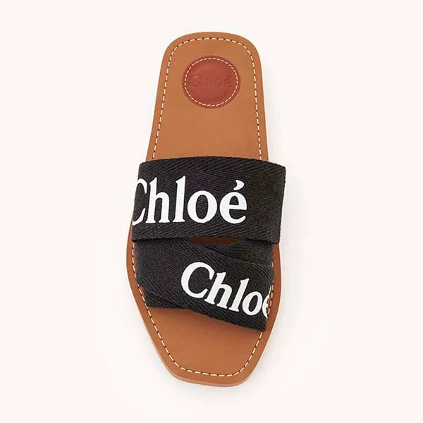 Dép Nữ Chloé Woody Mule Slides Black Màu Đen Size 35 - Dép - Vua Hàng Hiệu