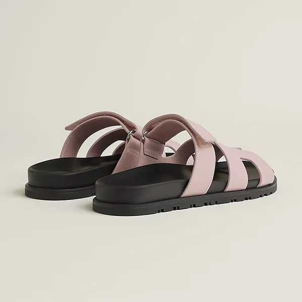 Dép Nữ Hermès Chypre Sandal Rose Cancan Màu Hồng/Đen Size 36
