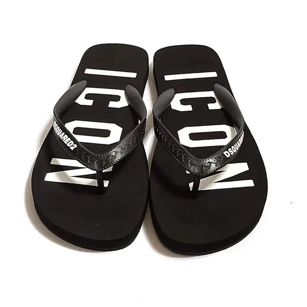 Dép Xỏ Ngón Nam Dsquared2 Icon Logo Flip Flops FFM0001 17203516 Màu Đen Size 41 - Dép - Vua Hàng Hiệu