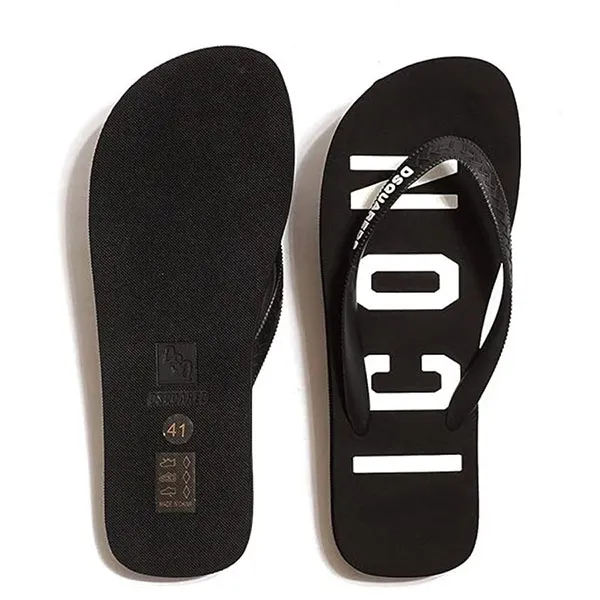 Dép Xỏ Ngón Nam Dsquared2 Icon Logo Flip Flops FFM0001 17203516 Màu Đen Size 41 - Dép - Vua Hàng Hiệu