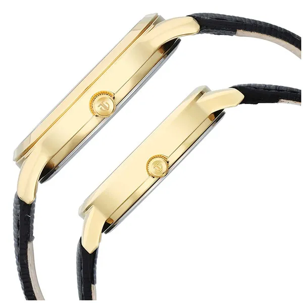 Đồng Hồ Đôi Titan Neo Bandhan 5 Couple Watch Leather Strap 18062617YL01 Màu Đen - Vàng