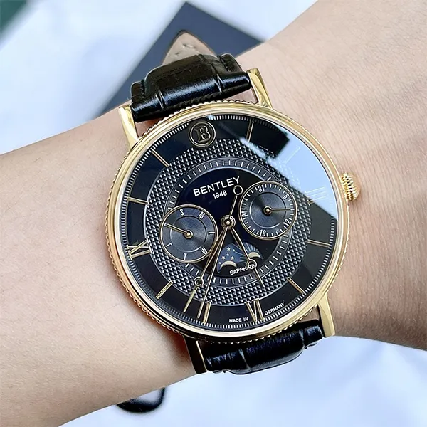 Đồng Hồ Nam Bentley Moonphase Watch BL1865-30MKBB Màu Đen Vàng
