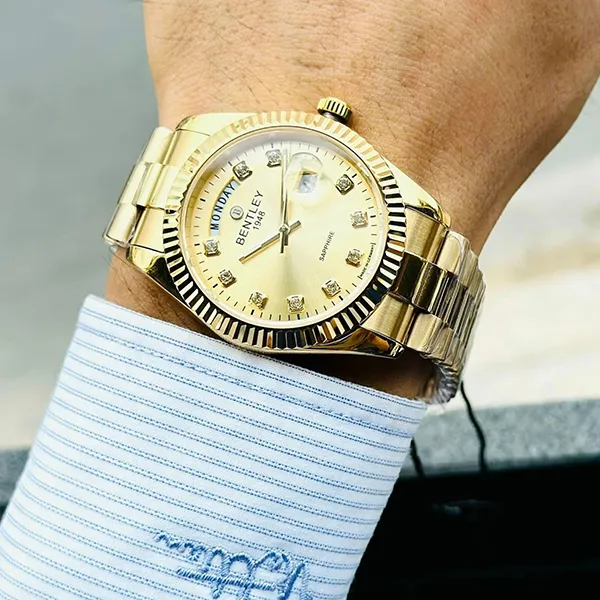 Đồng Hồ Nam Bentley Quartz BL2333-10MKKI 40mm Màu Vàng Gold - Đồng hồ - Vua Hàng Hiệu