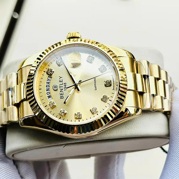 Đồng Hồ Nam Bentley Quartz BL2333-10MKKI 40mm Màu Vàng Gold - Đồng hồ - Vua Hàng Hiệu