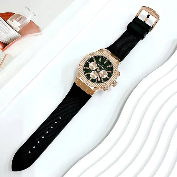 Đồng Hồ Nam Christian Van Sant Men's Monarchy Red Dial Watch CV8146 Màu Đen/ Vàng Hồng