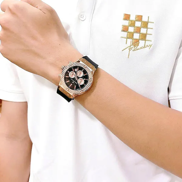 Đồng Hồ Nam Christian Van Sant Men's Monarchy Red Dial Watch CV8146 Màu Đen/ Vàng Hồng