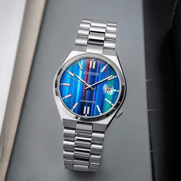 Đồng Hồ Nam Citizen Tsuyosa Automatic Rainbow Dial Watch NJ0151-53W Màu Bạc Xanh