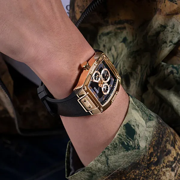 Đồng Hồ Nam Guess Phoenix Black Watch GW0202G1 Màu Đen Vàng